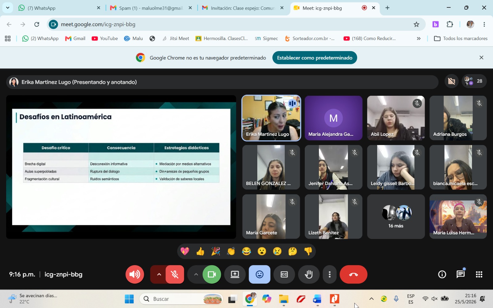 UPE Franco y la Universidad Autónoma de Baja California desarrollaron Clase Espejo Internacional sobre comunicación didáctica